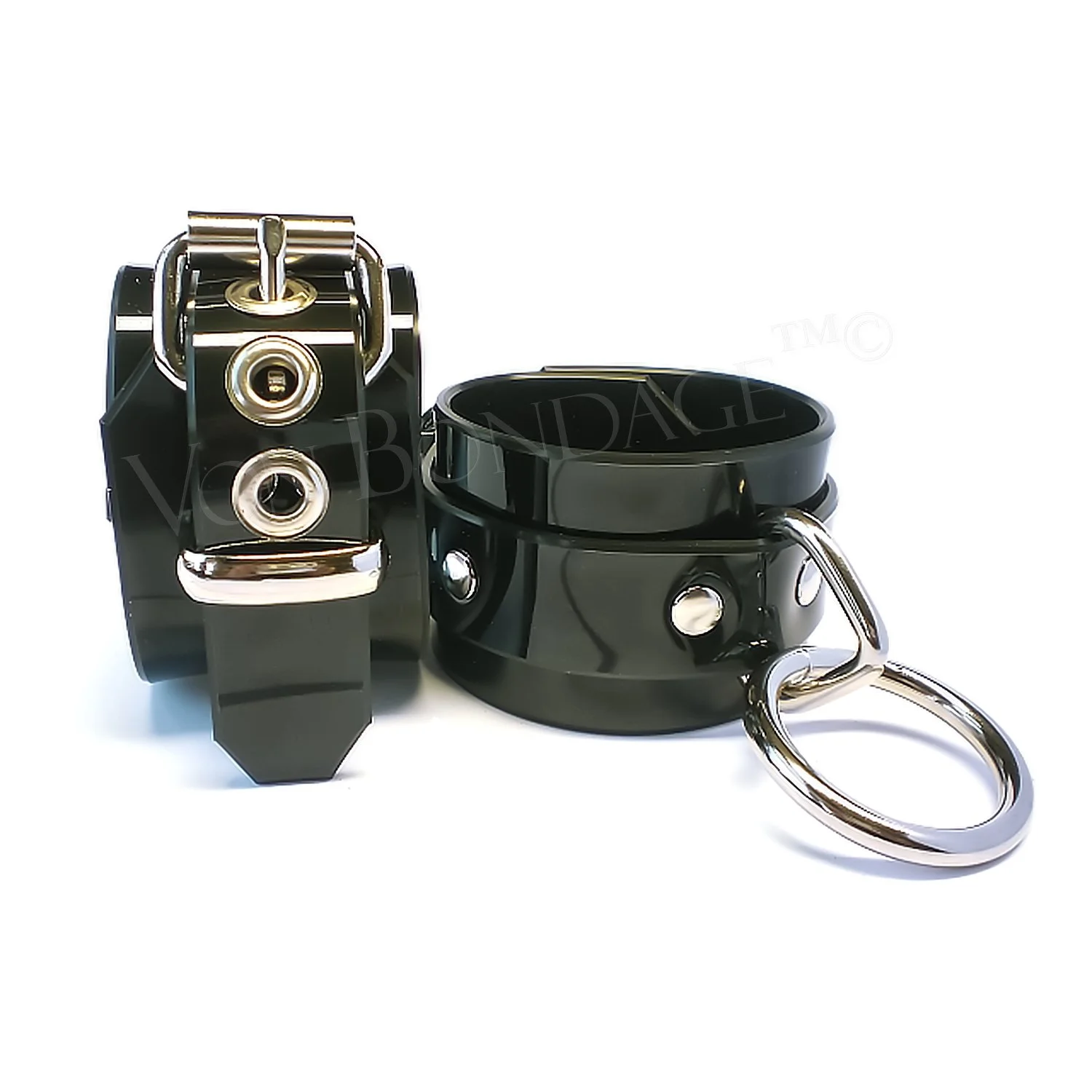 2 Black PVC Restraints Large Bondage Rings.jpg