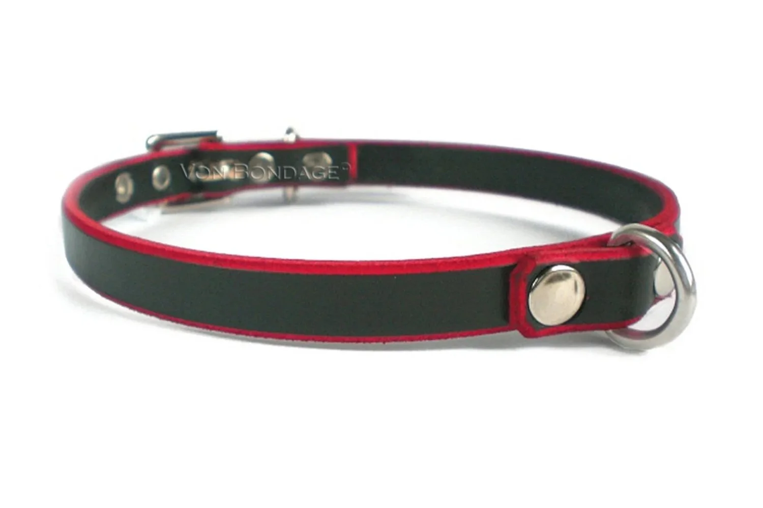 .5+Red+Trim+Discreet+BDSM+Day+Collar+with+small+Dee+Ring.jpg