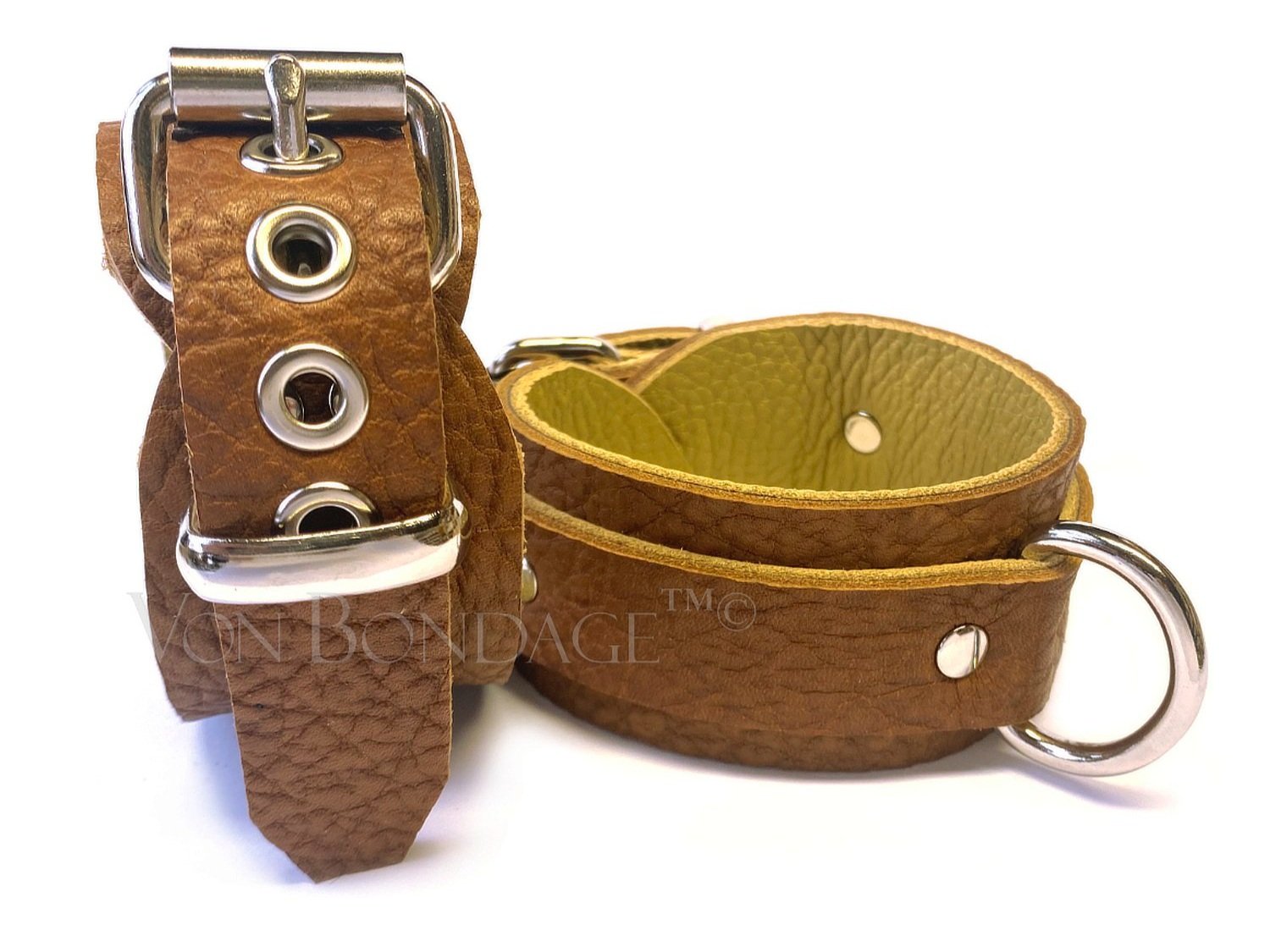 Leather BDSM Restraints in Brown Bullhide Leather
