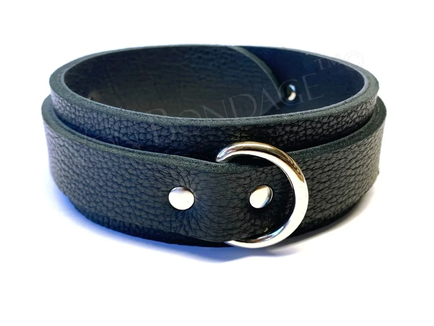 bdsm collar for submissive in bison leather