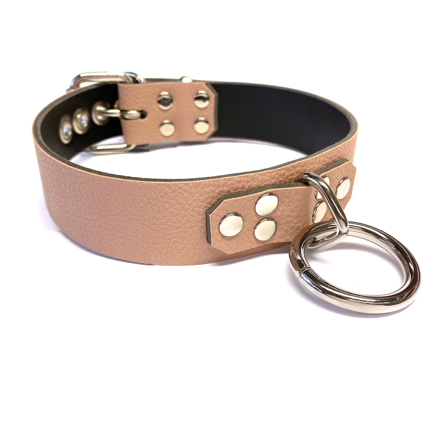 Pink Faux Leather BDSM Collar for vegan sub