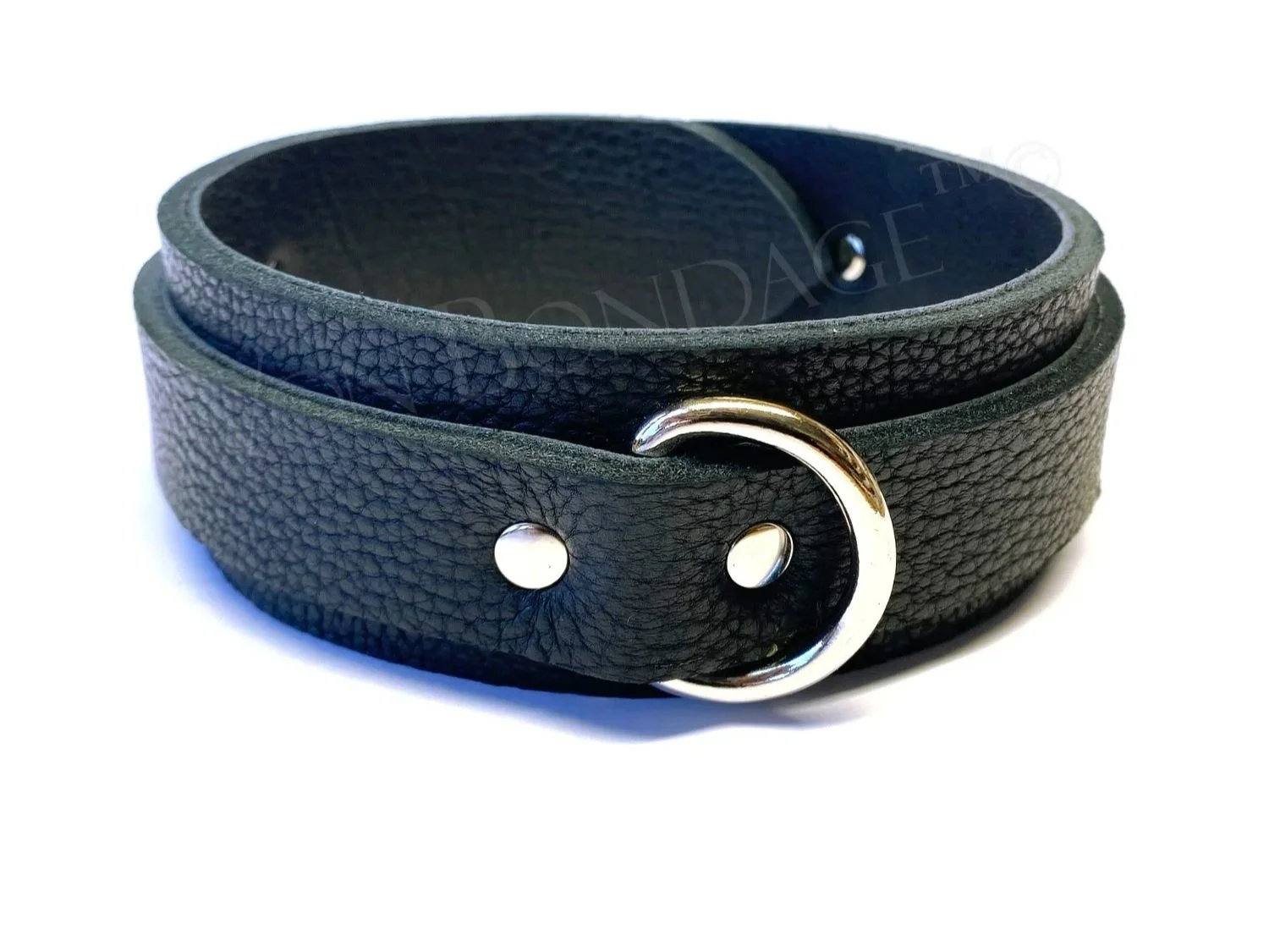 Bullhide Leather BDSM Collar lined in Bison | 1" D-ring