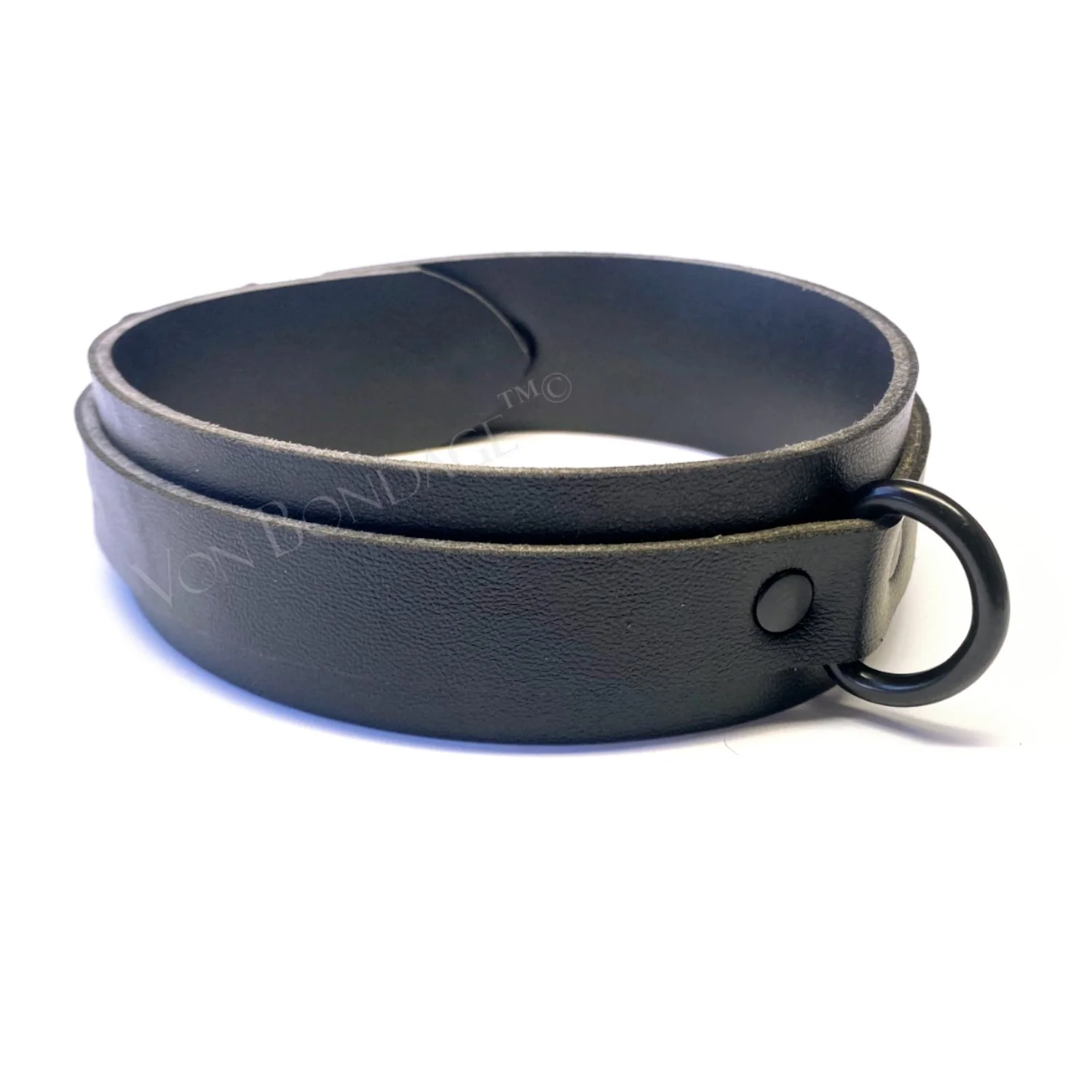 1.5 Vegan Leather BDSM Collar with Black D-Ring.jpg