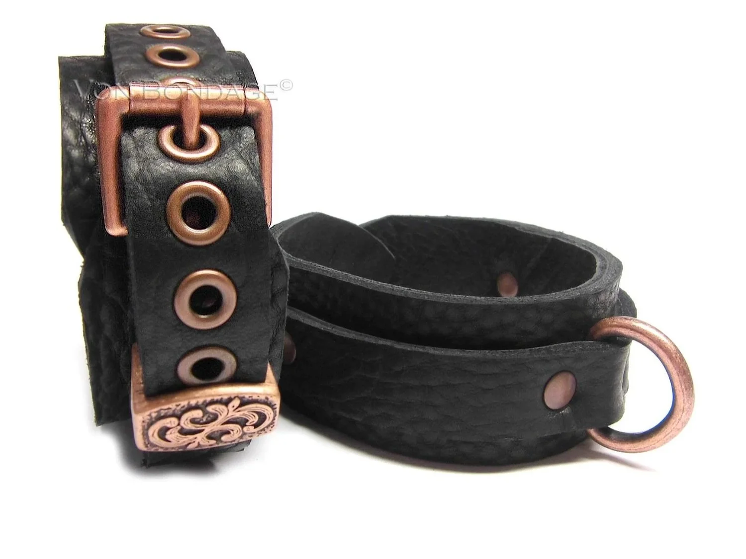 Bullhide & Bison Leather Restraints with Copper Dee Rings (Copy)
