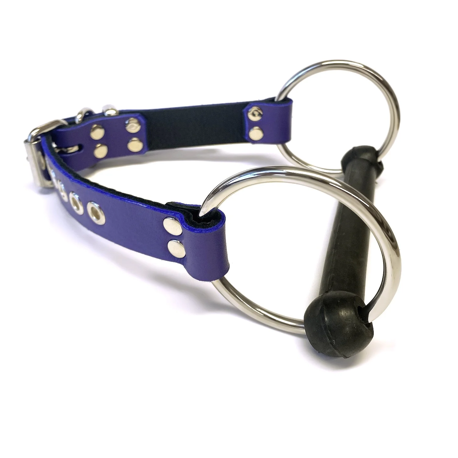 Purple Leather Silicone Rubber Bit Gag.jpg
