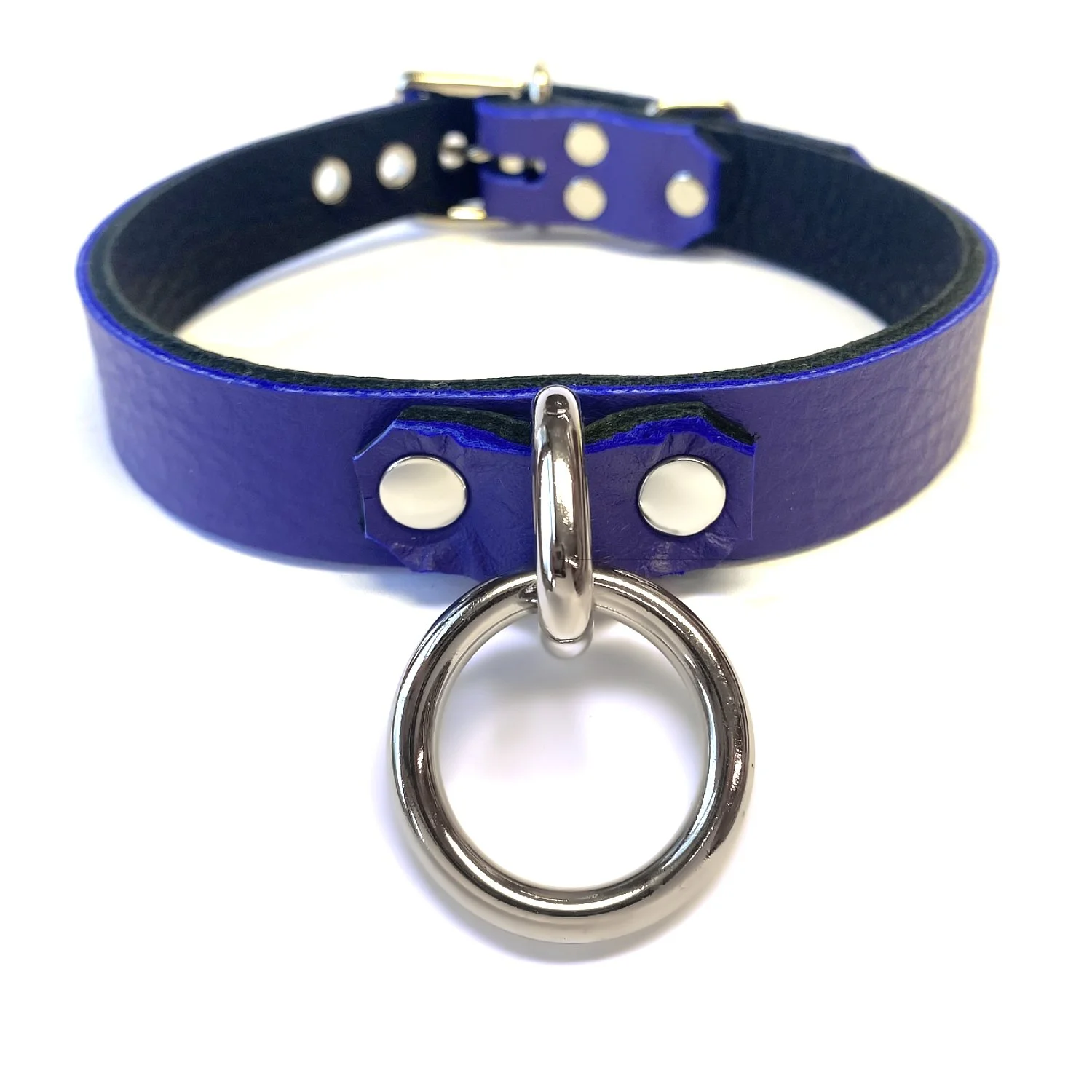 Electric Purple Leather slave Collar