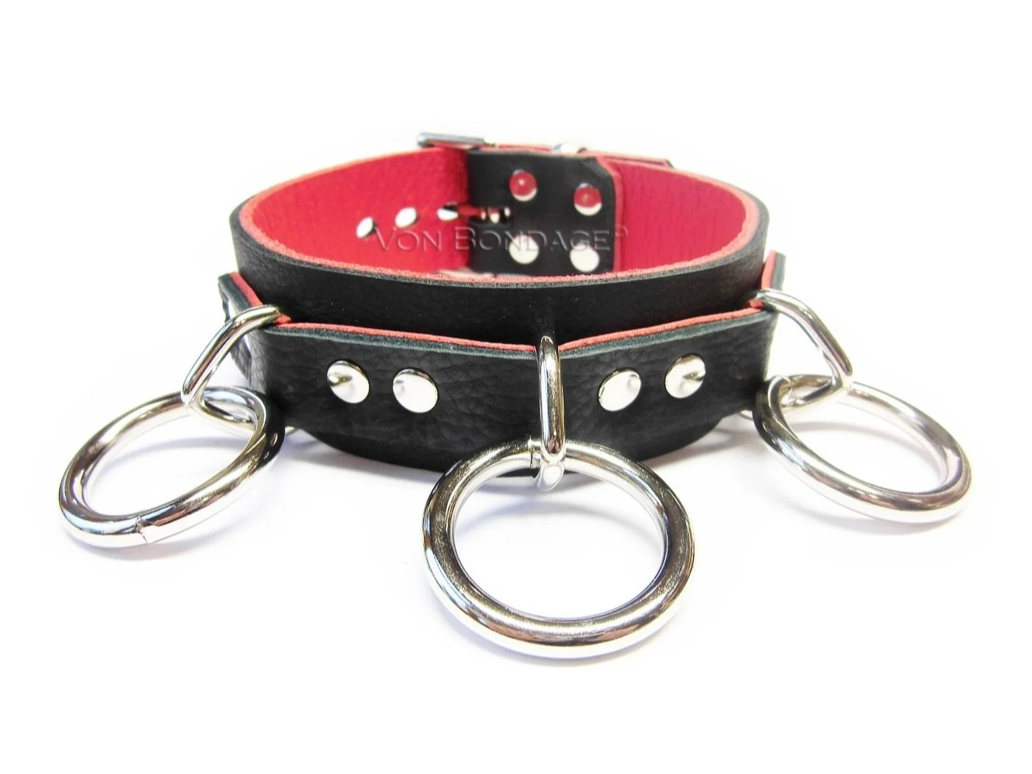 Soft Black Leather BDSM Slave Collar With 3 Large Rings Soft Black Leather BDSM Slave Collar With 3 Large Rings