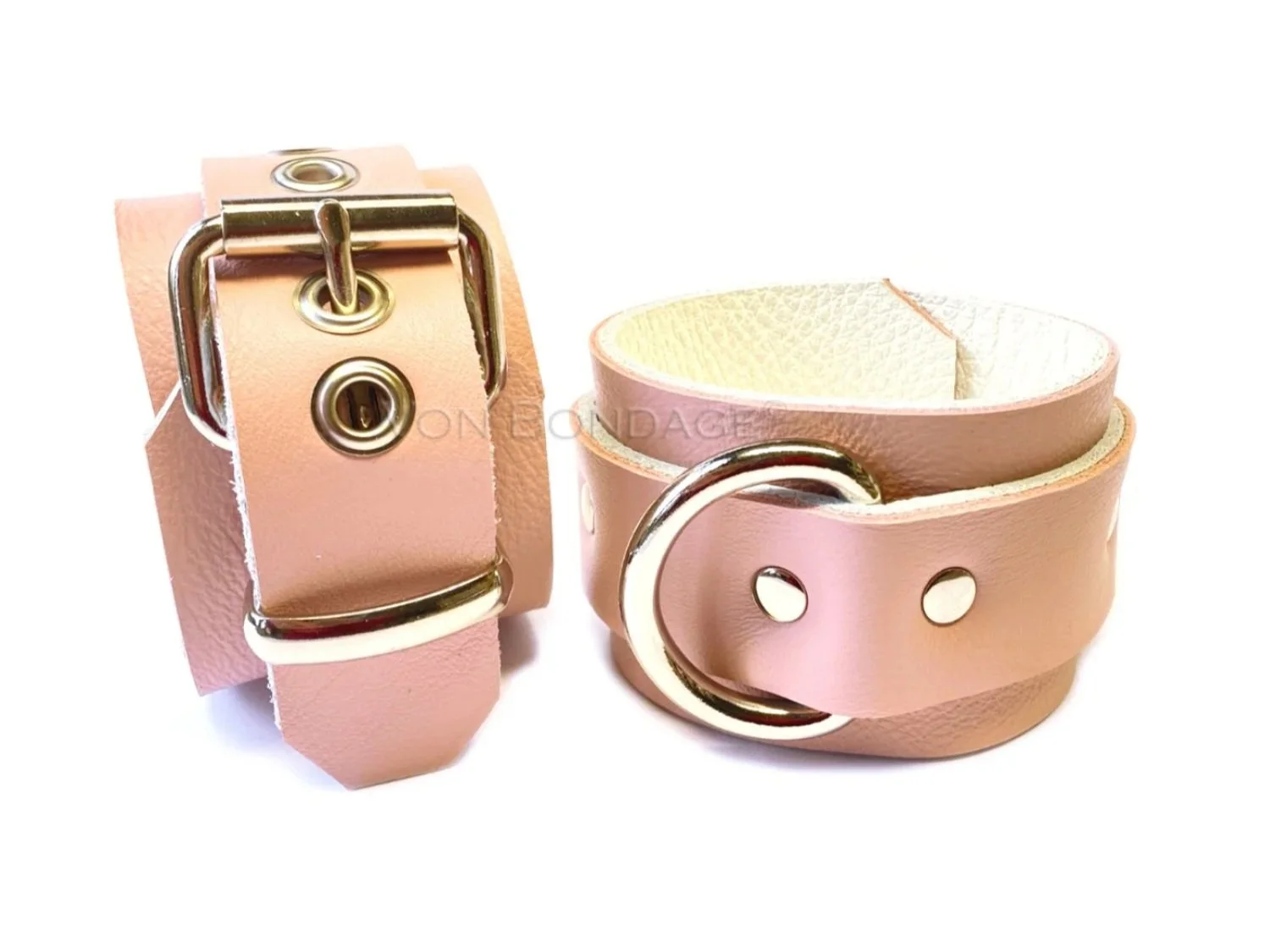 Pink & White Leather BDSM Restraints