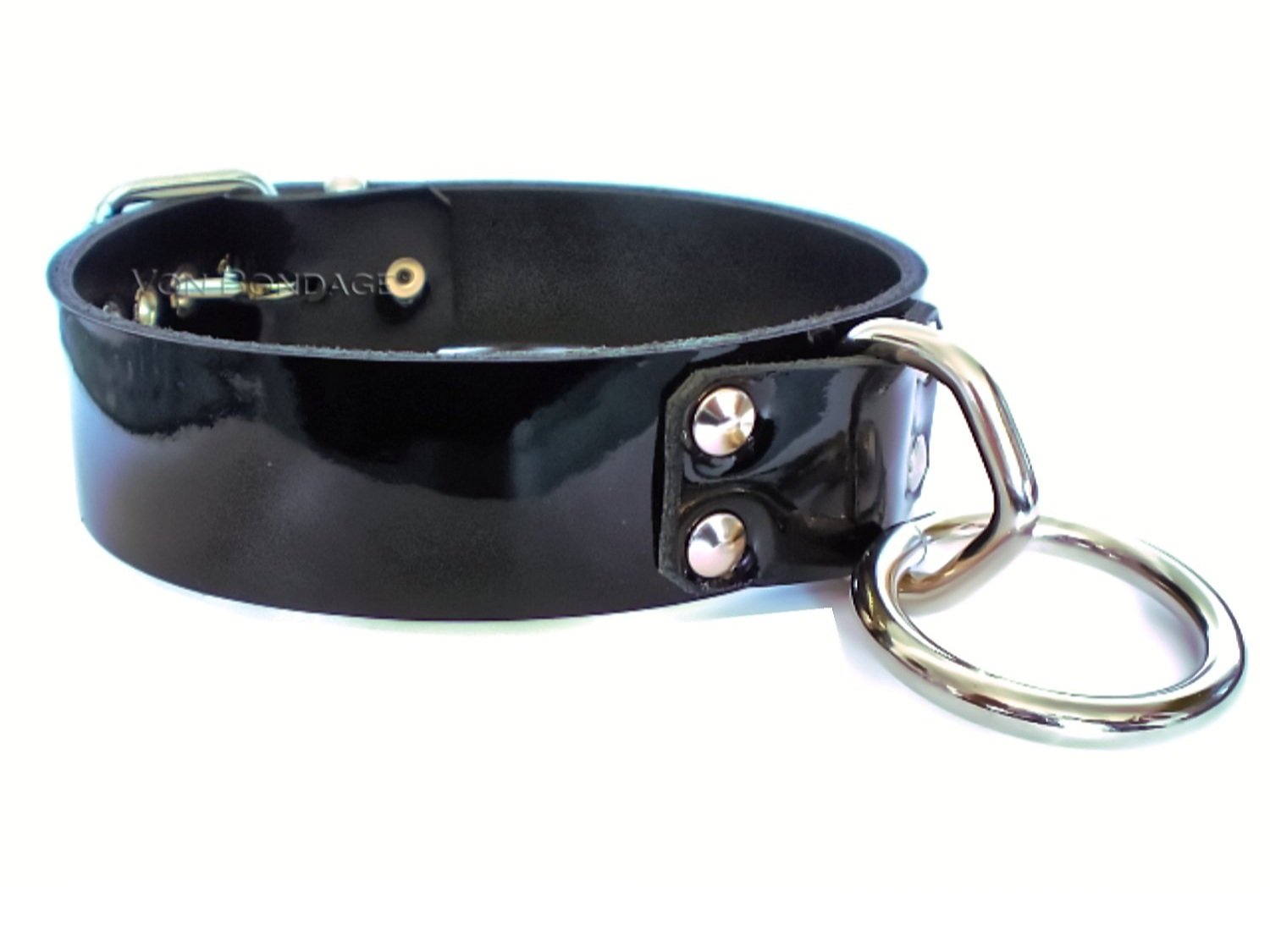 Patent Lockable Bondage Collar w/Large D&O Ring