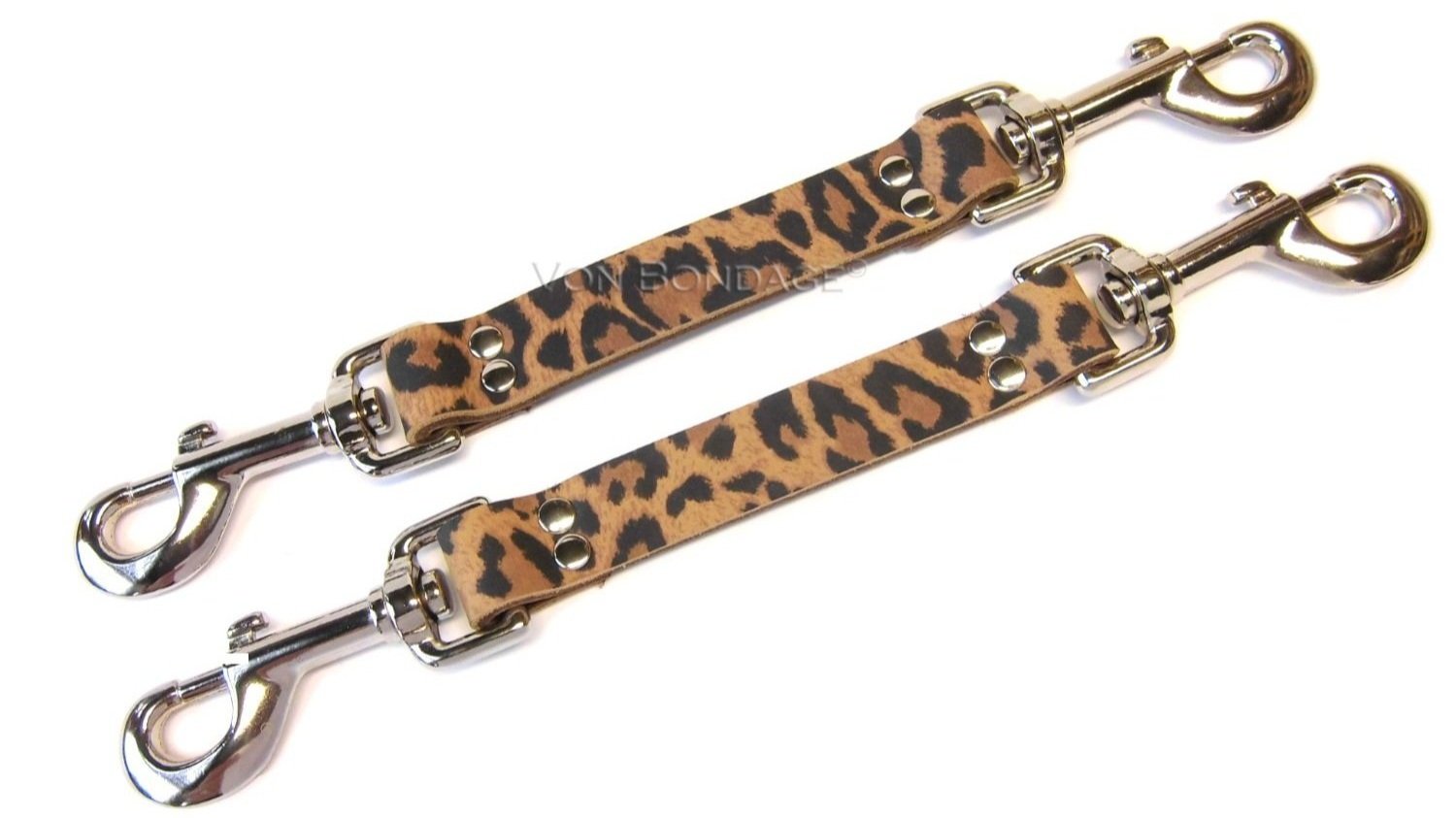 Pair of Bondage Straps for Restraints Leopard Print