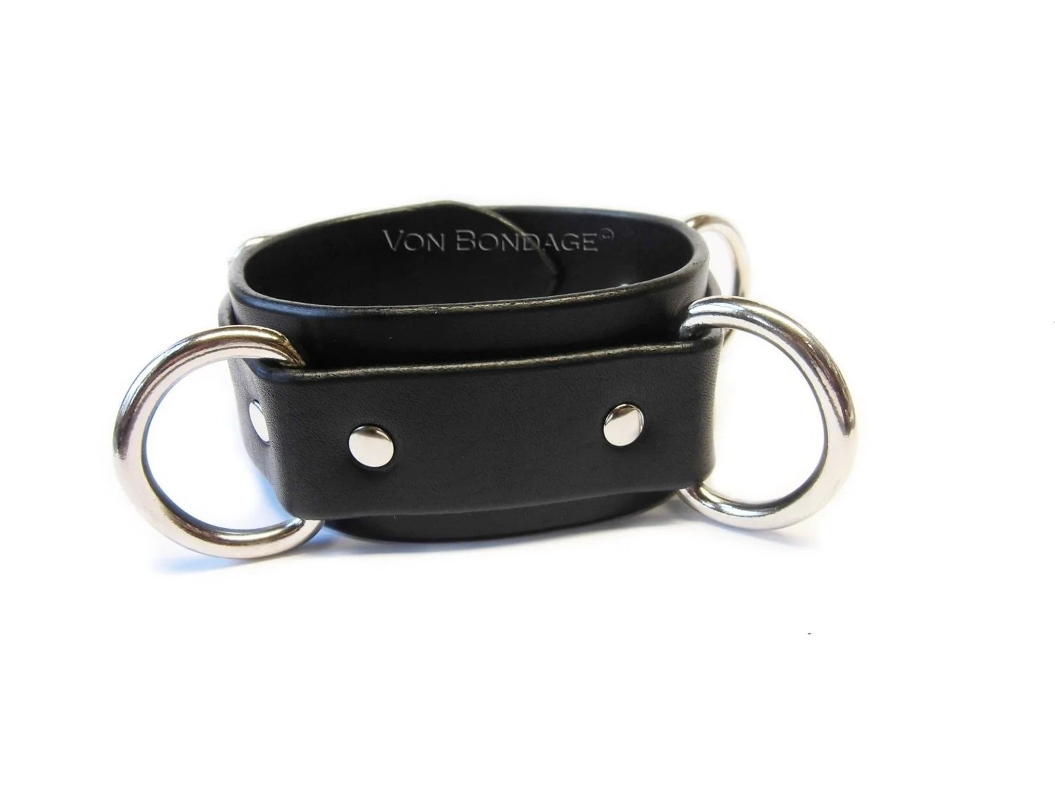 Heavy duty bondage collar with 3 large d rings
