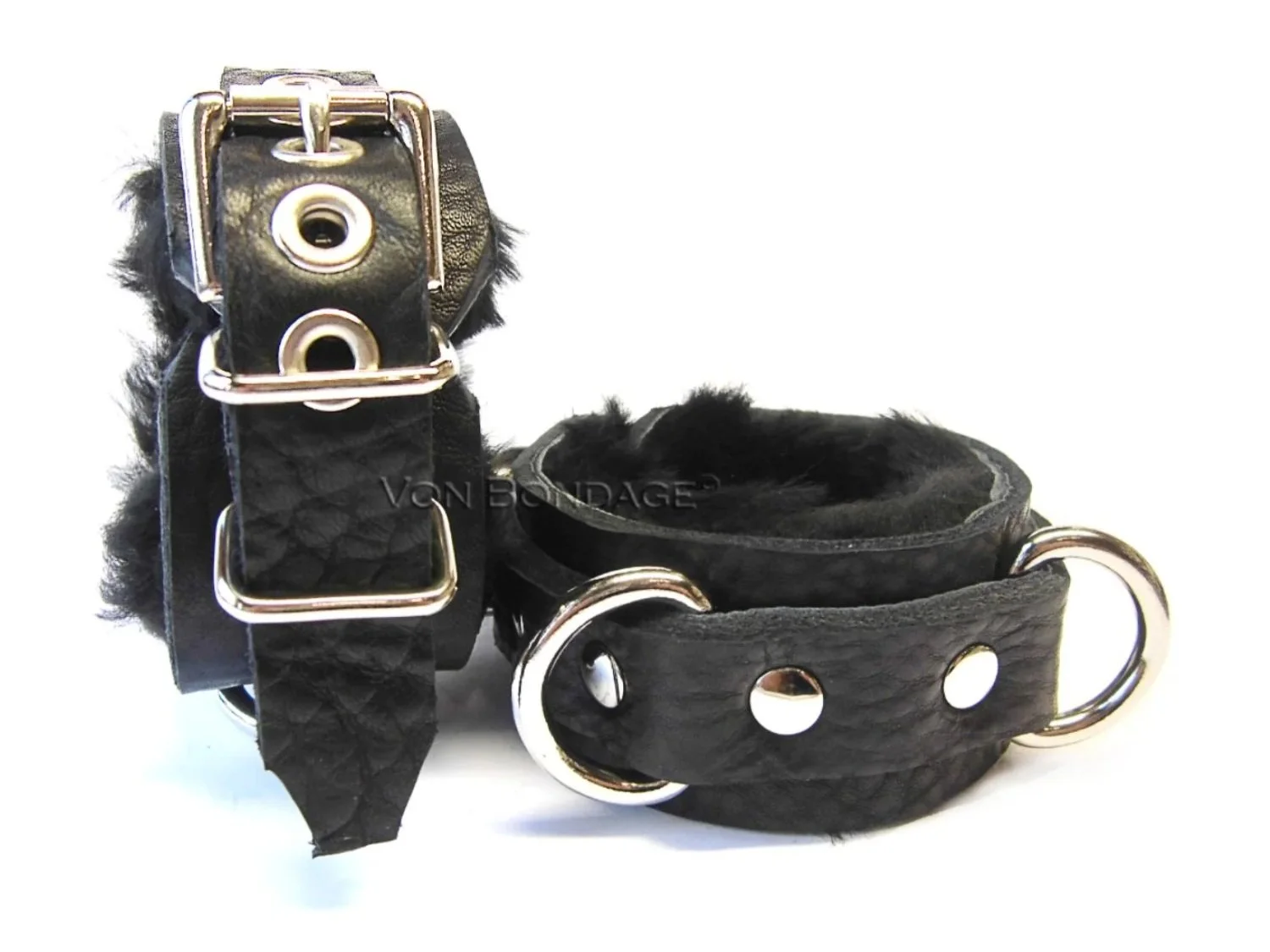 Lockable Sheepskin lined Restraints with Double D-Rings