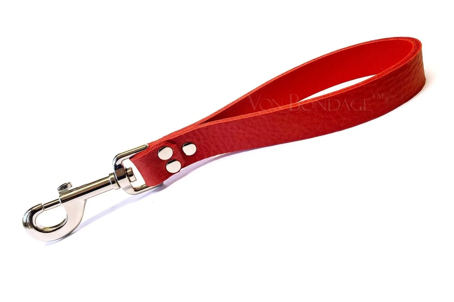 Strict Control Leash with Bolt Snap lined in Red Lambskin