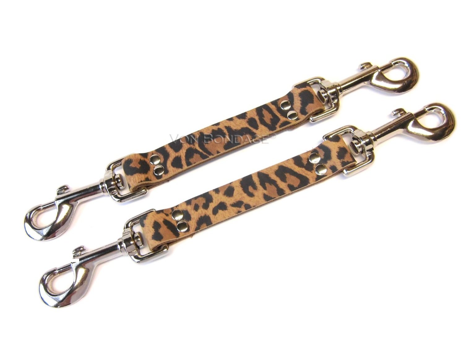 Pair of Bondage Straps for Restraints Leopard Print