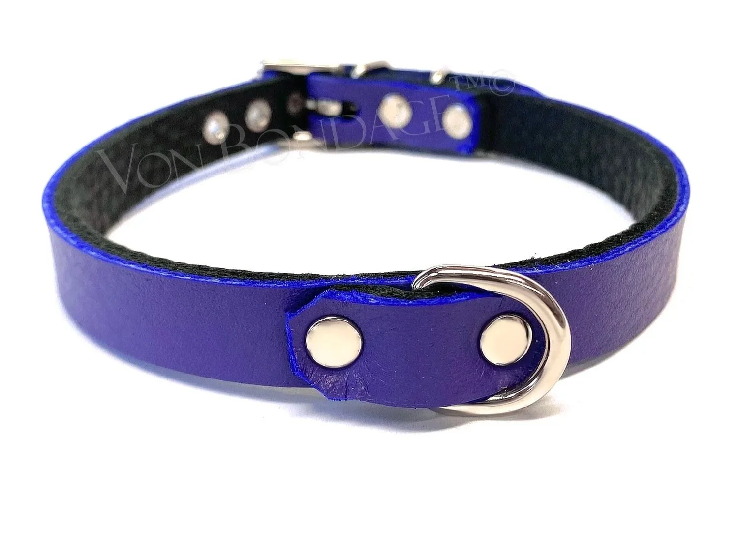 Discreet purple BDSM Day Collar with Tiny Dee Ring