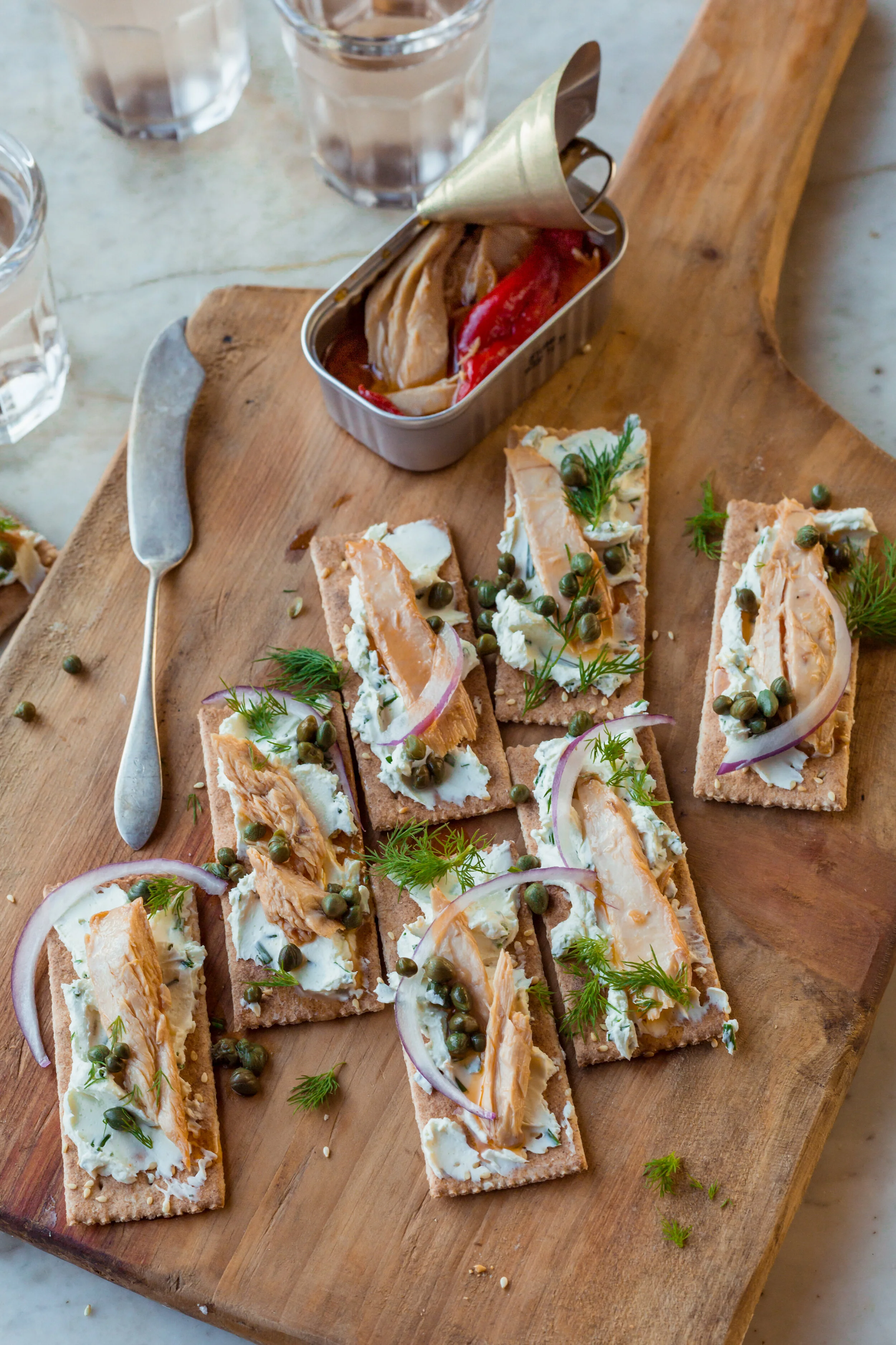 Tuna Belly & Chive Cream Cheese Canapé — Rustic. Joyful. Food.