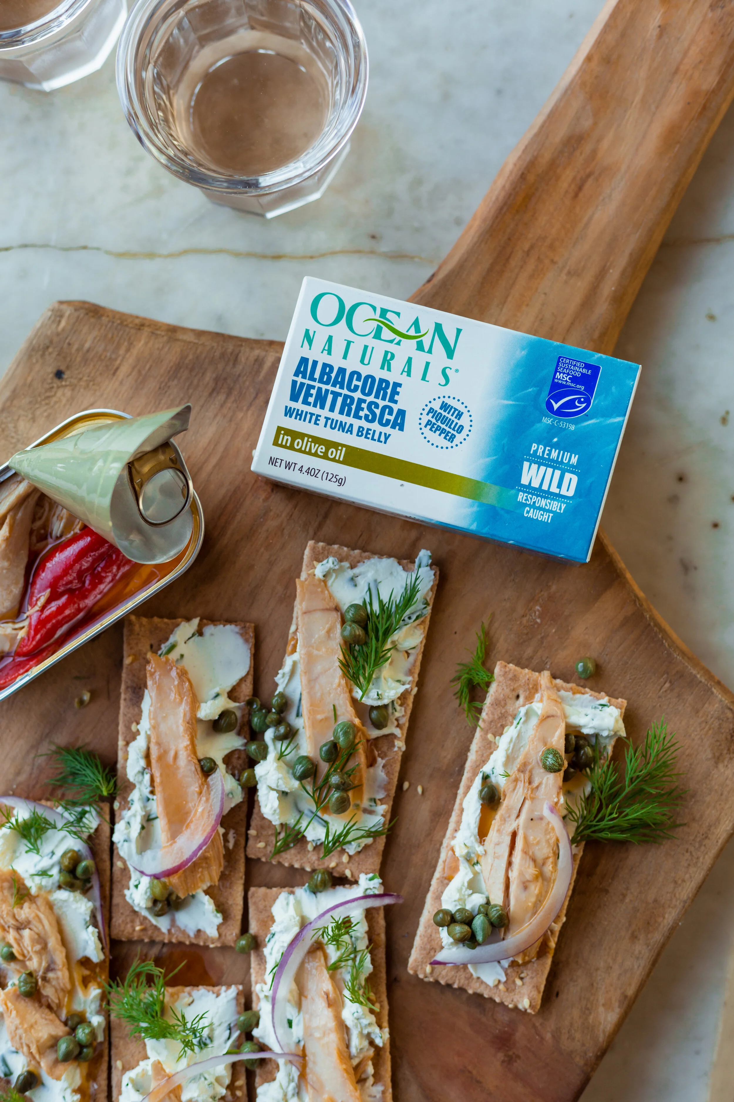 Tuna Belly & Chive Cream Cheese Canapé — Rustic. Joyful. Food.