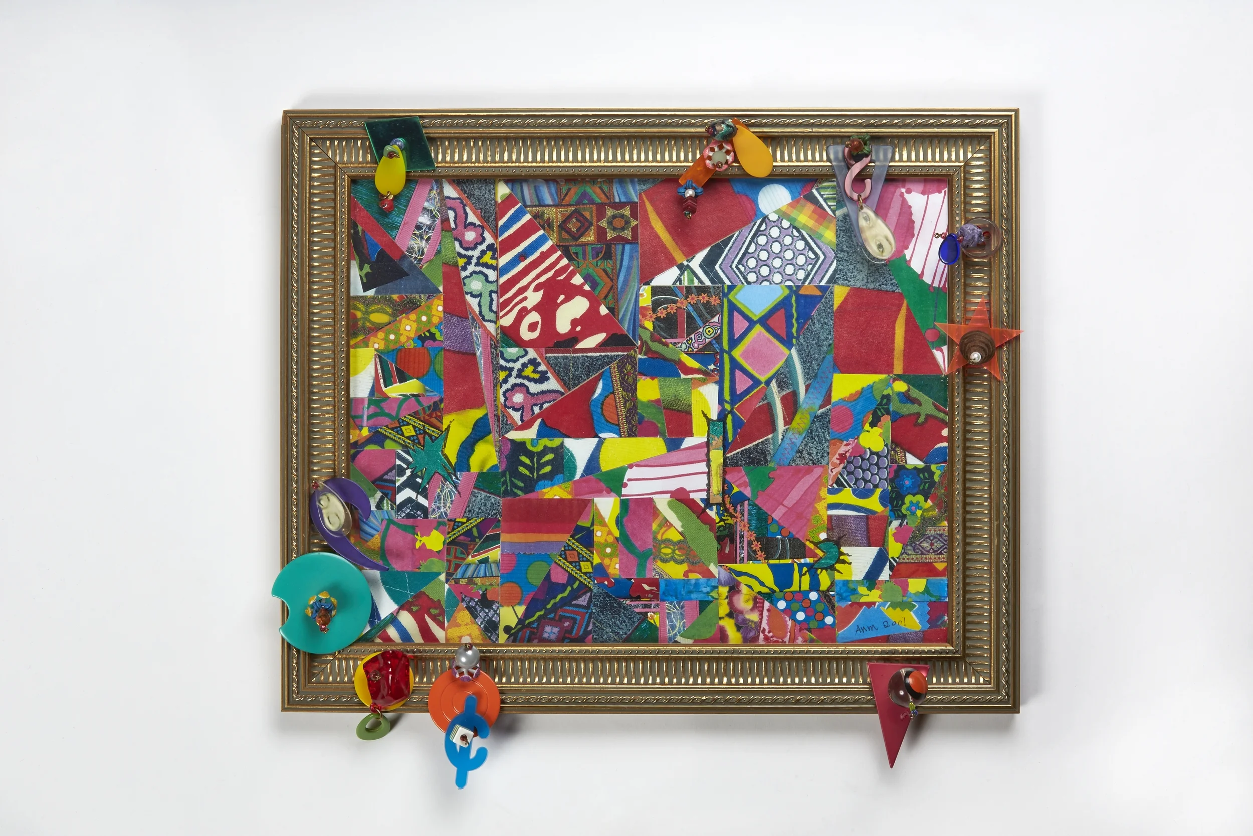  They were opened they were closed, There was a missing nose, A body gone, disappeared at dawn, Left a red head with horn, We were all forlorn, To see the triangles point, We must anoint with joint   2001    Xerox Paper, wood, plastic    42.50 cm x 3