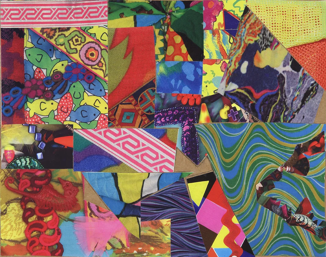<span style="font-weight:normal">Dead or napping Seahorse on paisley, fish float near, feather, 2013</span>