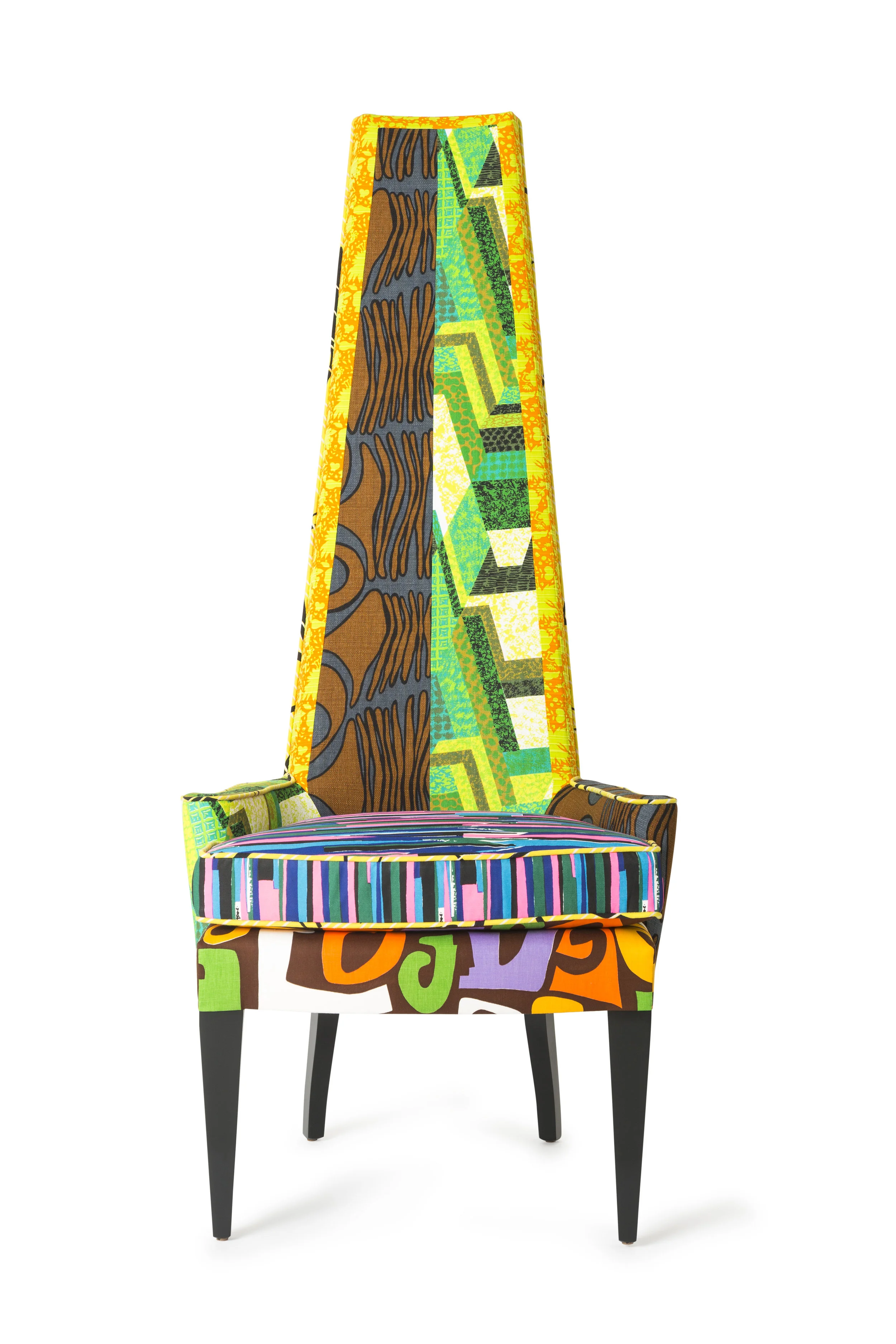Chair For Hope #3 Wood, vintage fabrics, vintage trims 76.2 cm x 152.4 cm x 68.6 cm (30 in x 5 ft x 27 in) Additional Views