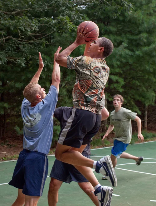 Obama Playing Basketball in Basquiat Shirt 2012