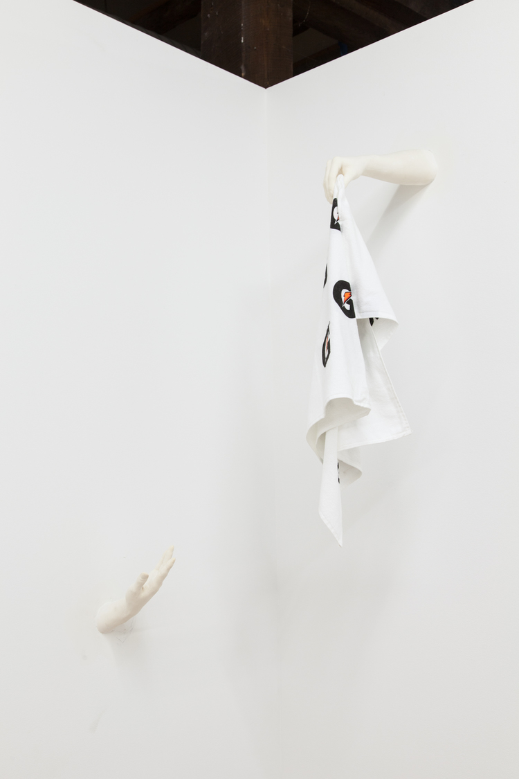   Better Luck Next Time  2013&nbsp; Plaster and towel&nbsp; Dimensions variable 