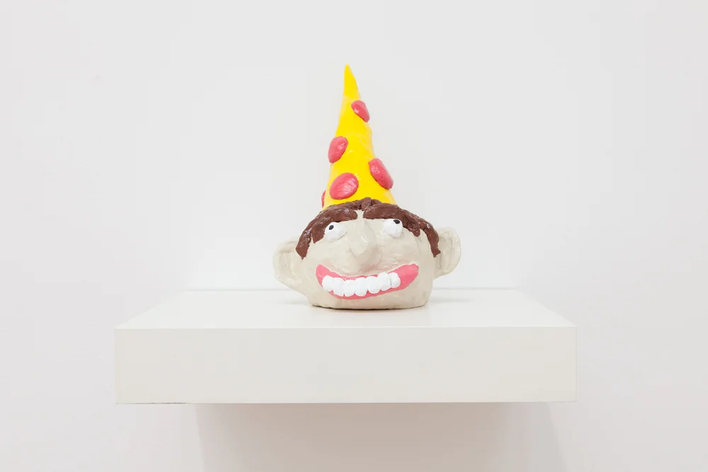 Nick Fusaro Untitled (Faces) 2013 Acrylic and clay 14 x 12 x 10.5 inches each