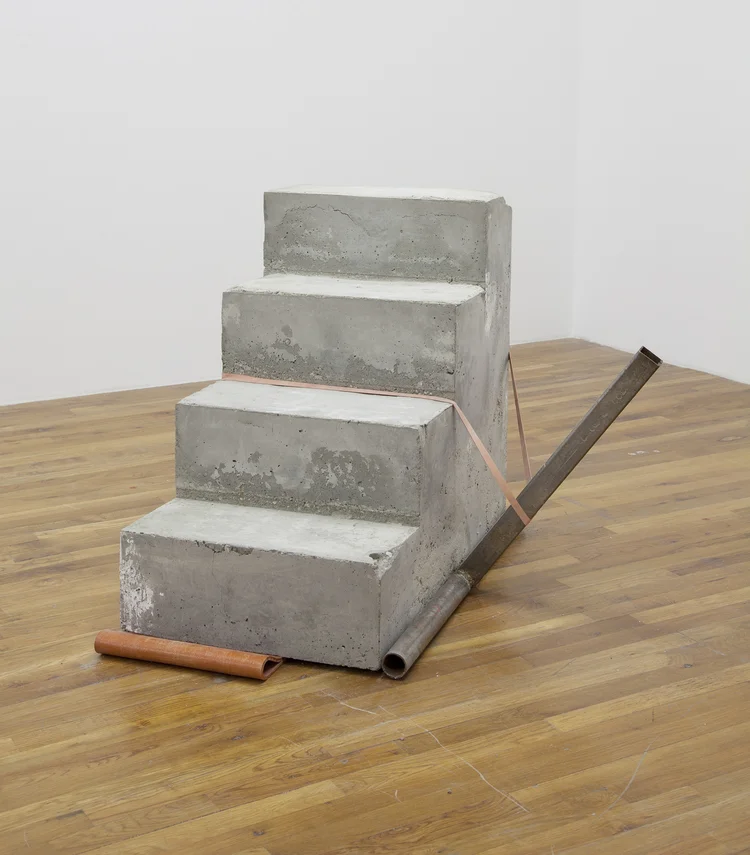 Goin' Down the Keys 2013 Concrete, steel, industrial rubber band, lacquer 32 x 40 x 40 inches