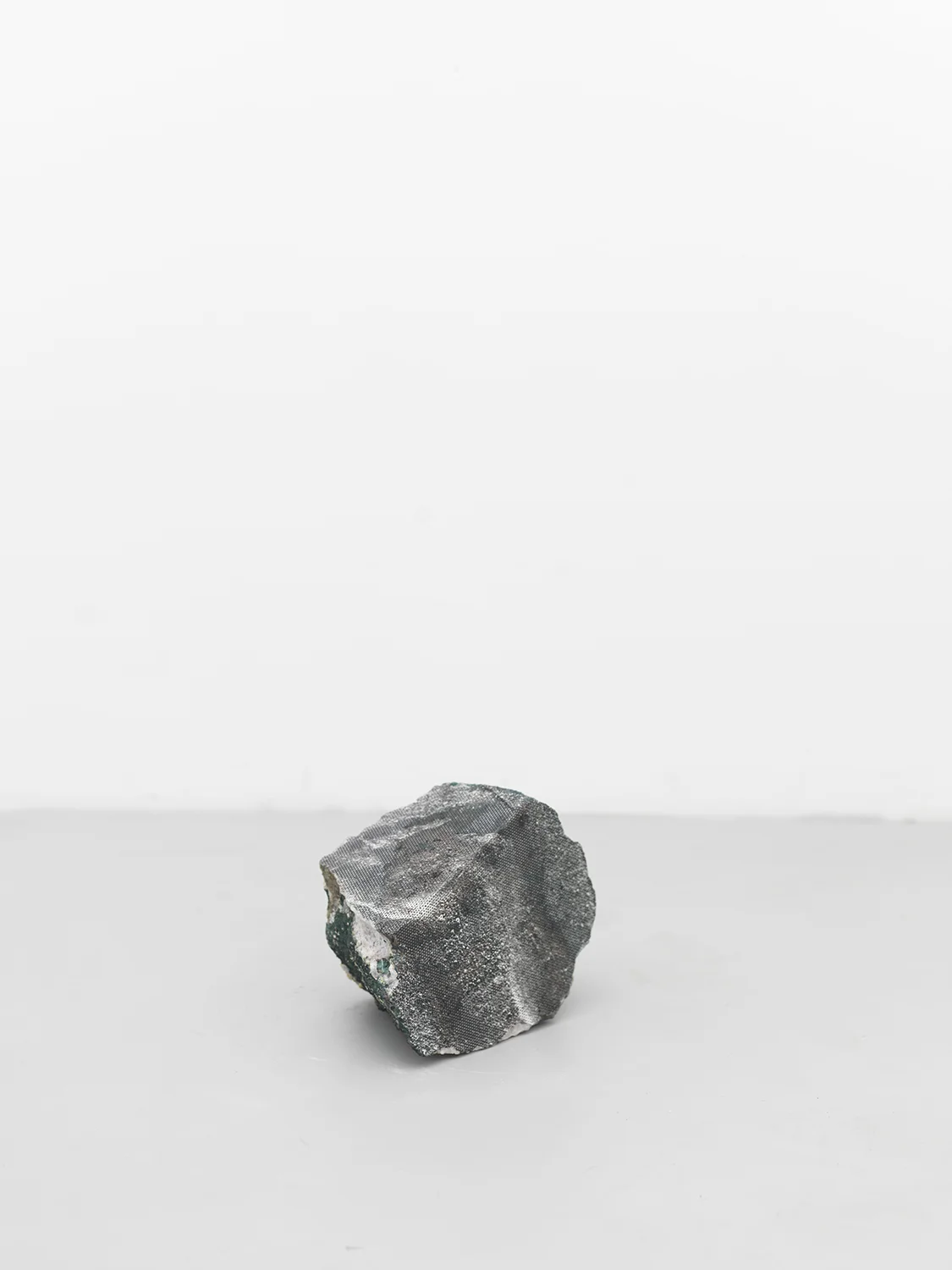 The Tracker 2014 Ink jet on perforated vinyl, adhered to geode, matte medium 6.5 x 7.5 x 9 inches 