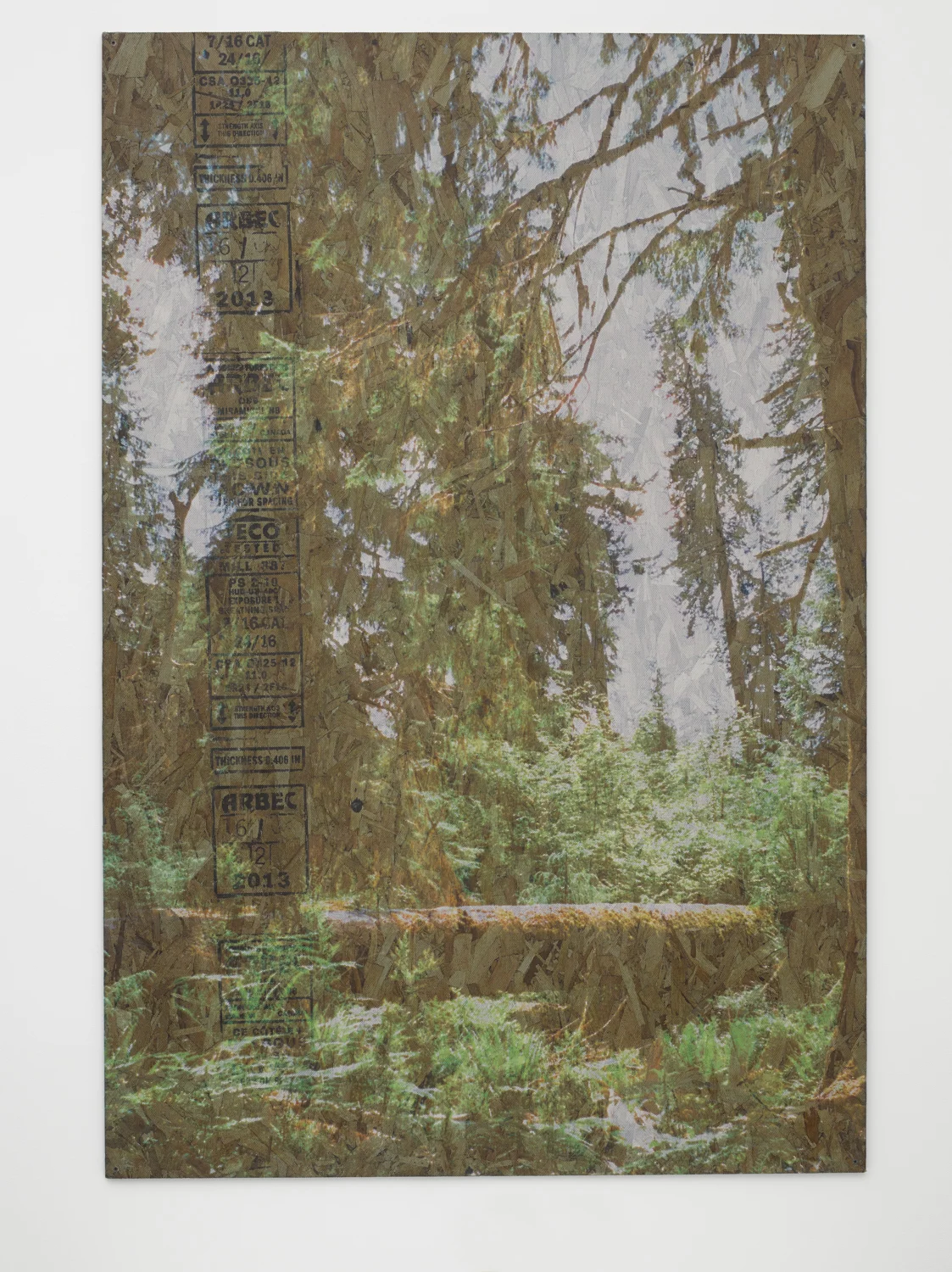 Where Guitars Come From 2014 OSB, ink jet printed on perforated vinyl, matte medium 72 x 48 inches 