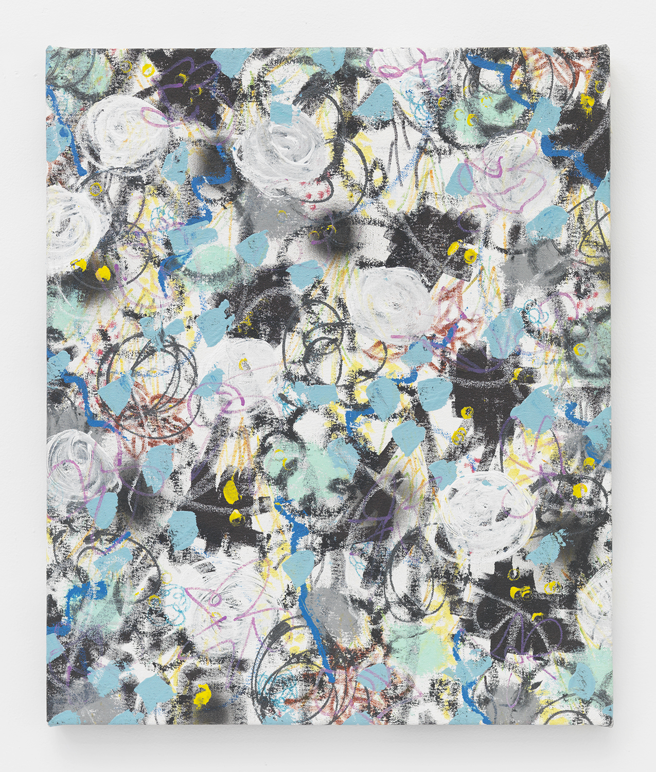 MacGregor Harp Work Harder Hard Worker (flowers) , 2014 Oil acrylic and spray paint on canvas 24 x 20 inches