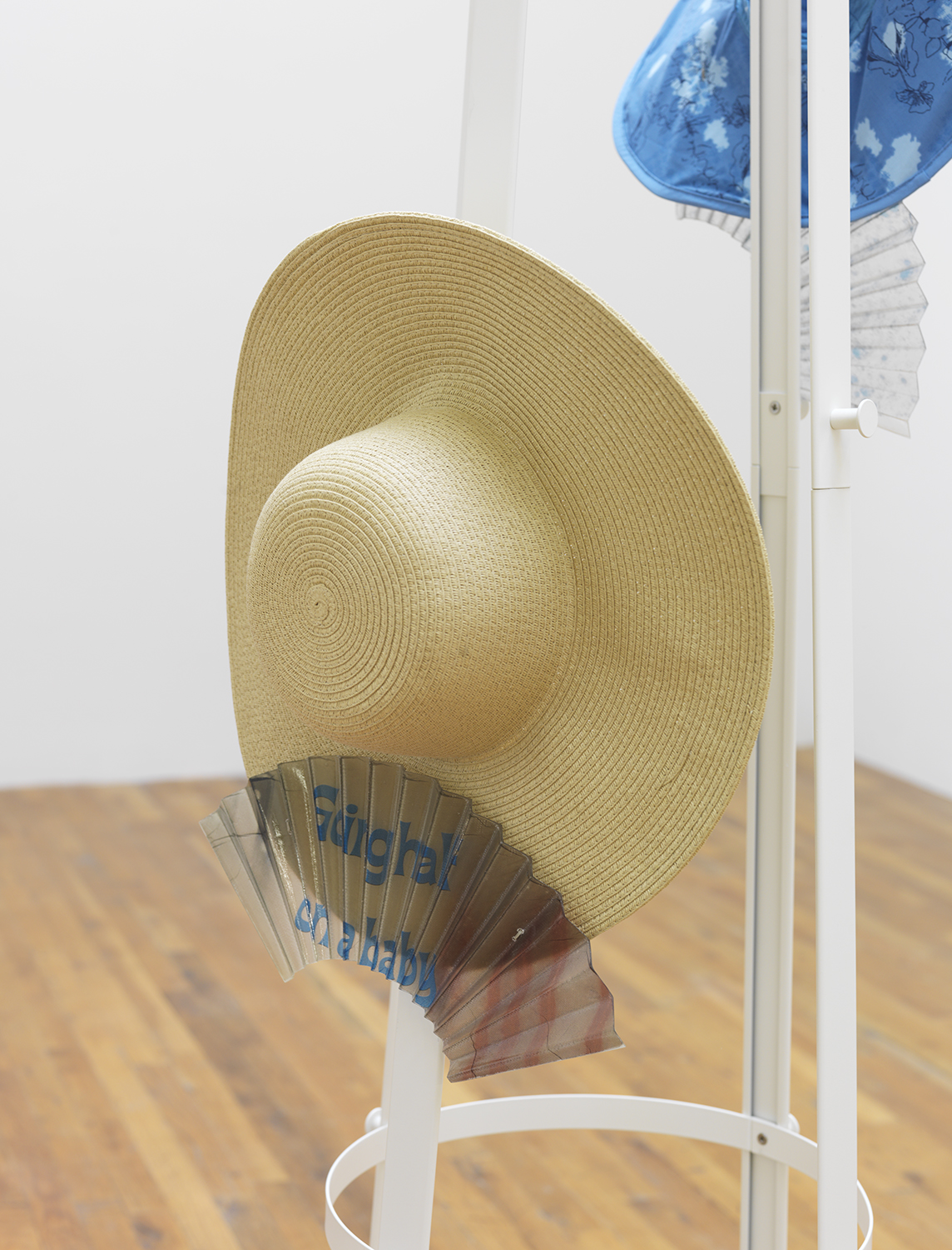 Amy Yao Seasonal Ikebana Pop-Up Shop, No.1 (Husband From Hell!!!) , 2014 Metal, straw, cotton, resin, digital print and lettuce 67 x 24 x 24 inches
