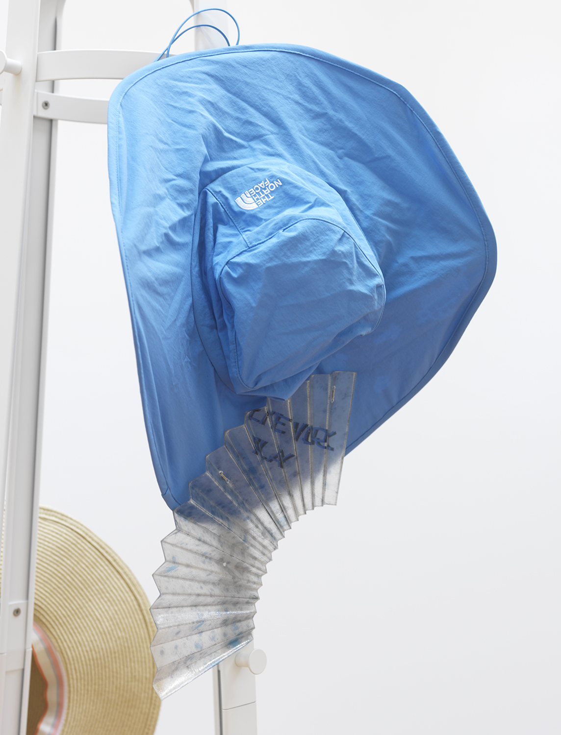 Amy Yao Seasonal Ikebana Pop-Up Shop, No.1 (Husband From Hell!!!) , 2014 Metal, straw, cotton, resin, digital print and lettuce 67 x 24 x 24 inches