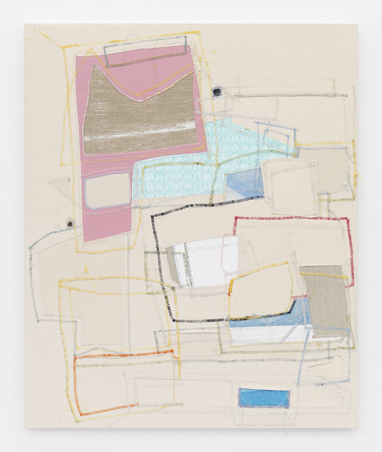 Jack Greer Inside Brian , 2014 Canvas, thread and latex paint 32 x 26 inches