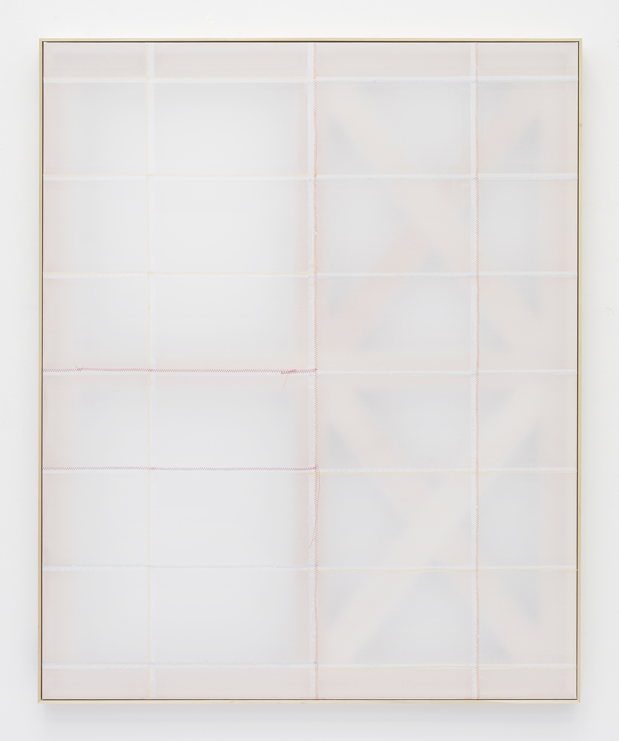 Jack Greer Phase 2:12 , 2014 Paper, tape and thread on wood stretcher 54.75 x 44.75 inches