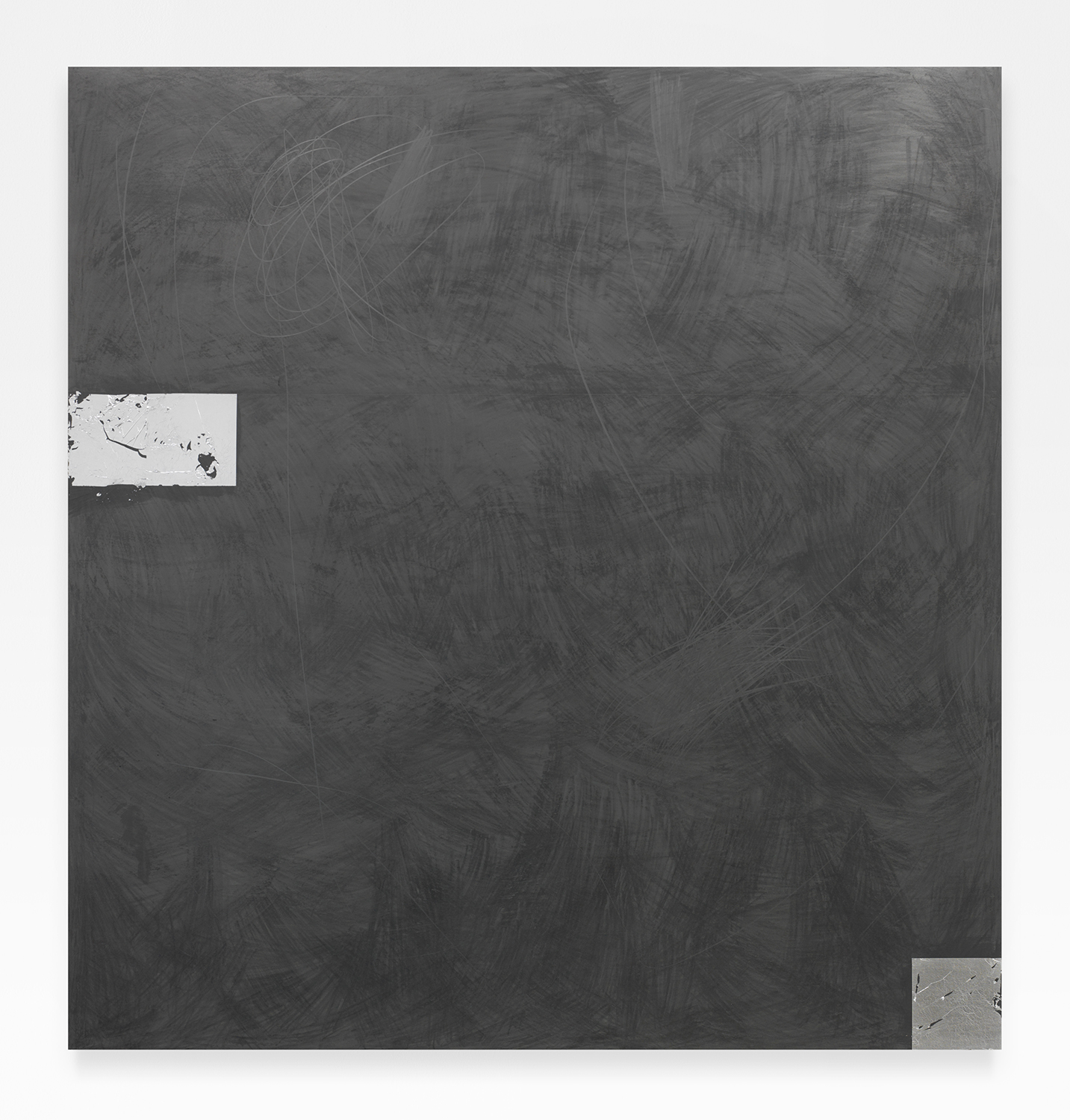 Brendan Lynch All Nighter , 2014 Graphite and aluminium leaf on wood 60 x 57 inches