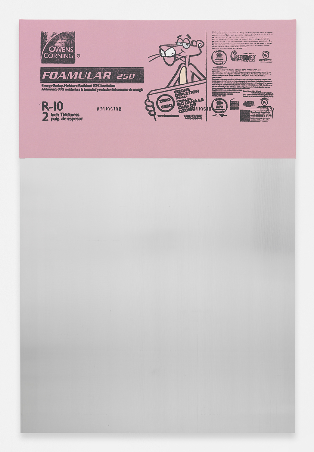Nick Darmstaedter Tang , 2013 Oil, acrylic and silkscreen ink on canvas and aluminum 72 x 48 inches
