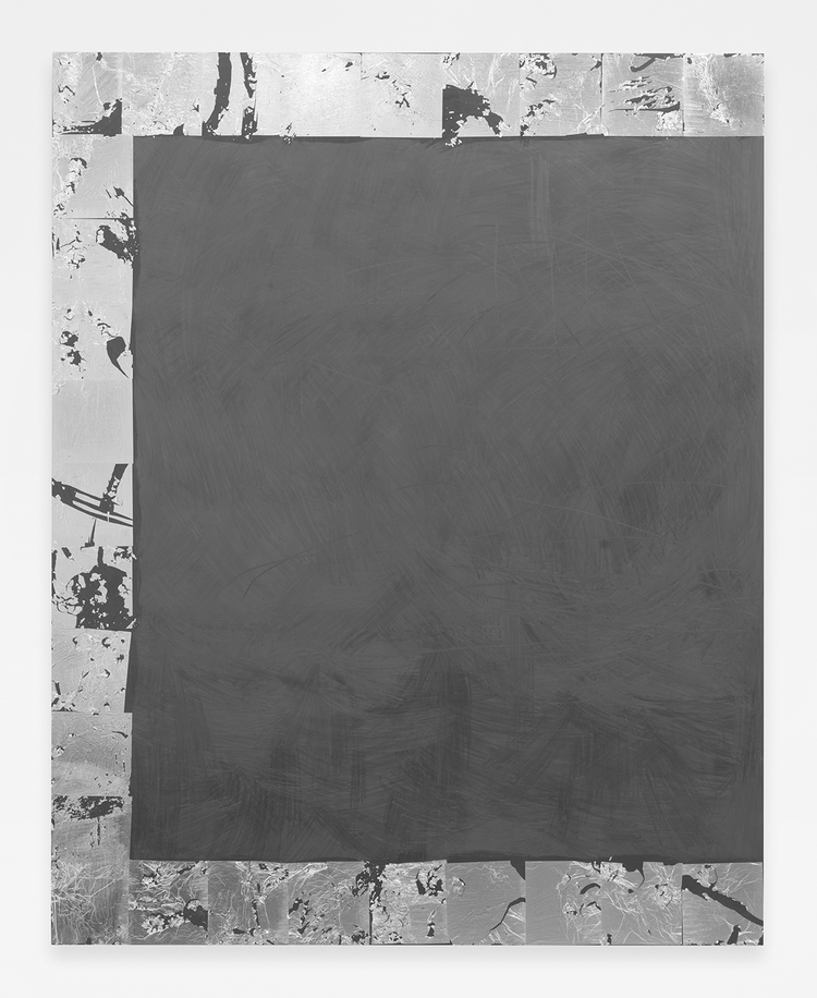 Sea Scape , 2014 Aluminum leaf and graphite on wood panel 60 x 48 inches