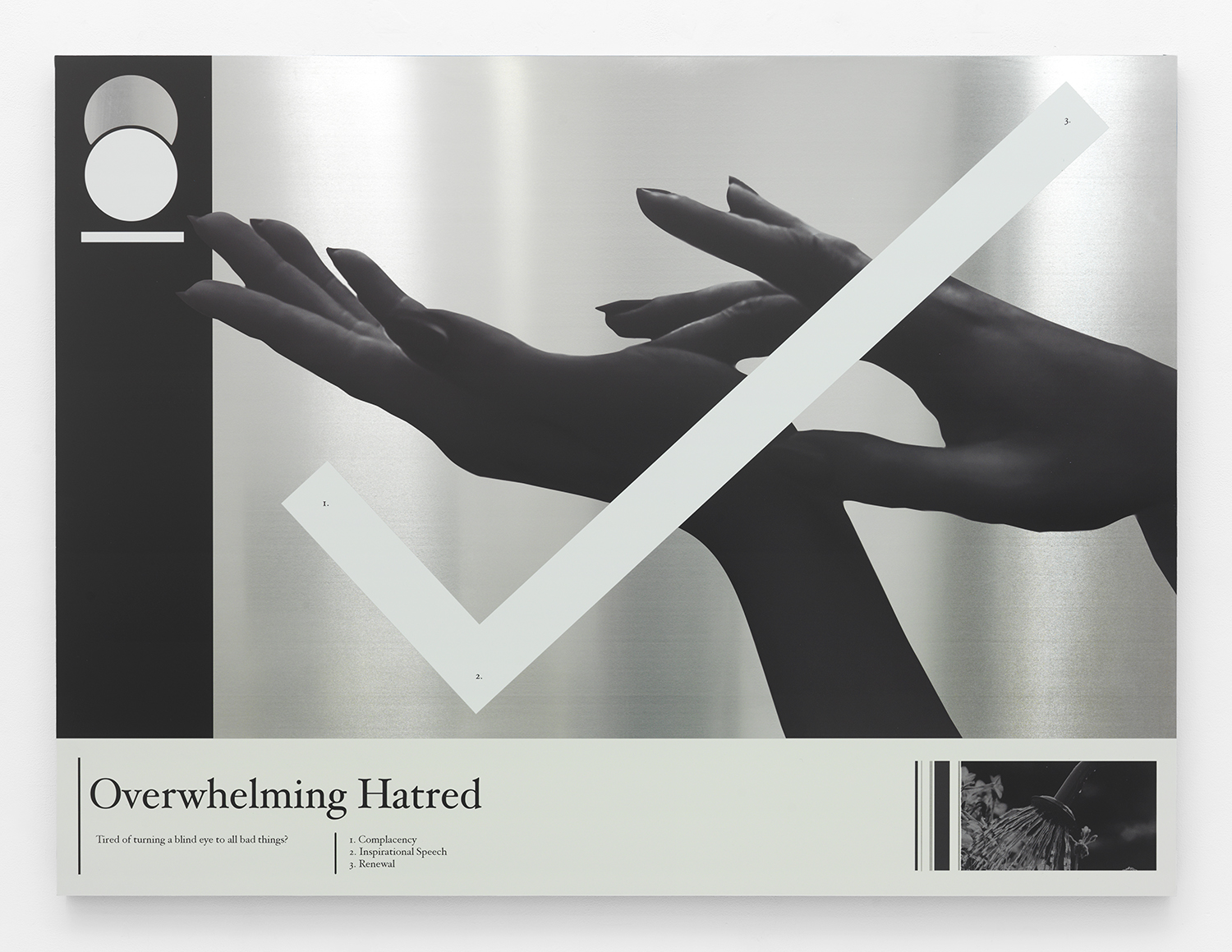 Overwhelming Hatred , 2015 UV curable ink on aluminum panel 45 x 60 inches