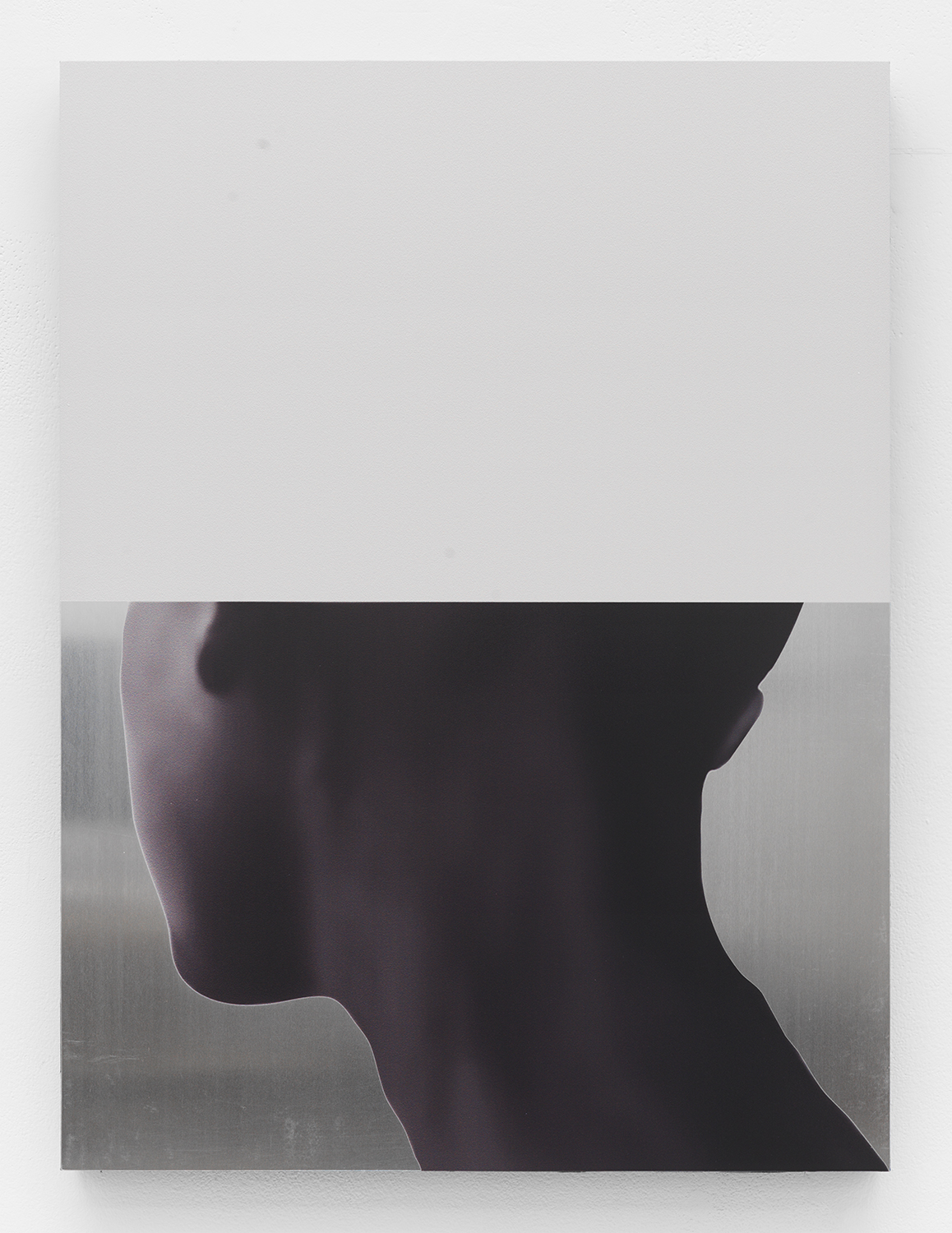 Grey , 2015 UV curable ink and metal etch on aluminum panel 24 x 18 inches