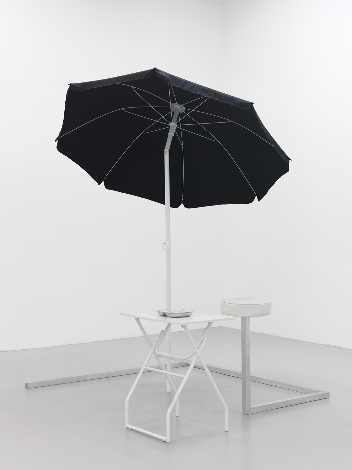 Brunch , 2015 Aluminum, enamel paint, stainless steel, wood and resin 84 x 60 x 58 inches 