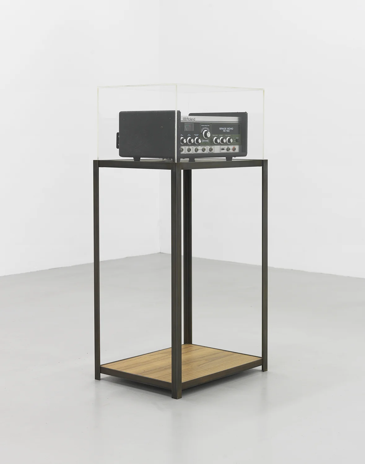 RE-150 Space Echo Tape Path , 2015 RE-150 Roland Space Echo with modified plexiglass housing on pedestal 43 x 19.75 x 15 inches