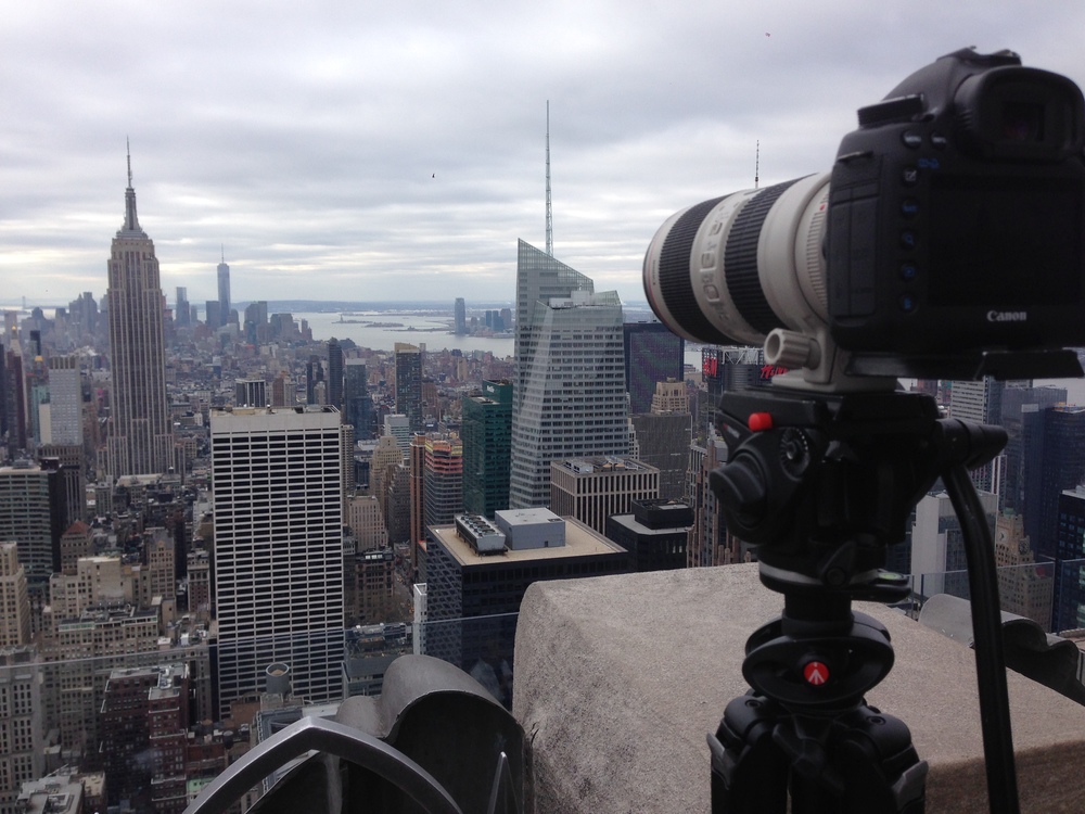 Getting footage from the "Top of the Rock"