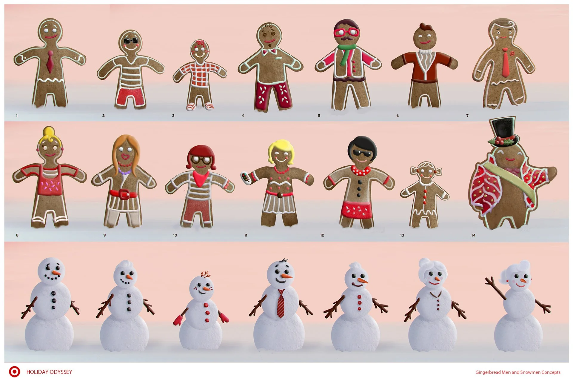 Target Holiday Odyssey Gingerbread  and Snowmen Characters.jpg