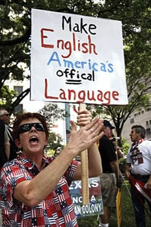 Placard with helpfully underlined misspelling, Texas anti-immigration rally, 2008 | Photo : Johnny Hanson, Houston Chronicle