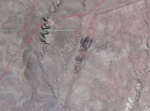 Burn scar, San Clemente Island, screen shot | Courtesy of bing.com