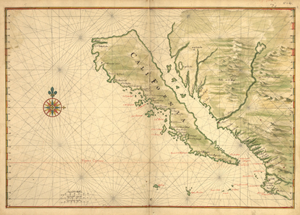 Map of California shown as an island, Joan Vinckeboons , 1650 | Courtesy of Geography and Map Division, Library of Congress