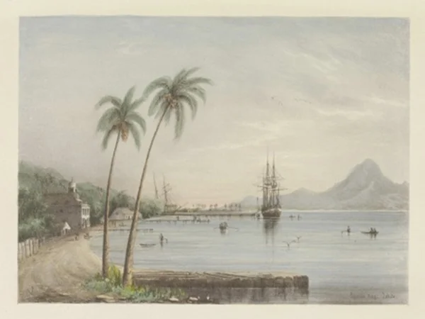 Conway Shipley, Papeiti Bay Tahiti , Lithograph, 1851 | Courtesy of Yale Center for British Art, Paul Mellon Collection