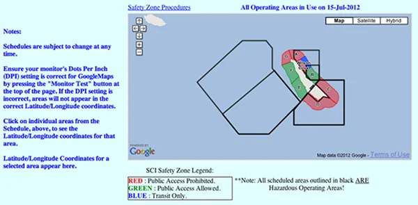 San Clemente Island access schedule, screen shot | Courtesy of scisland.org