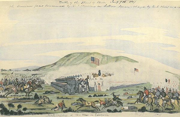 William H. Meyers, "The Decisive Battle of Los Angeles", 1847 | Courtesy of New York: Random House, Franklin D. Roosevelt and William H. Meyers, Naval Sketches of the War in California, 1939